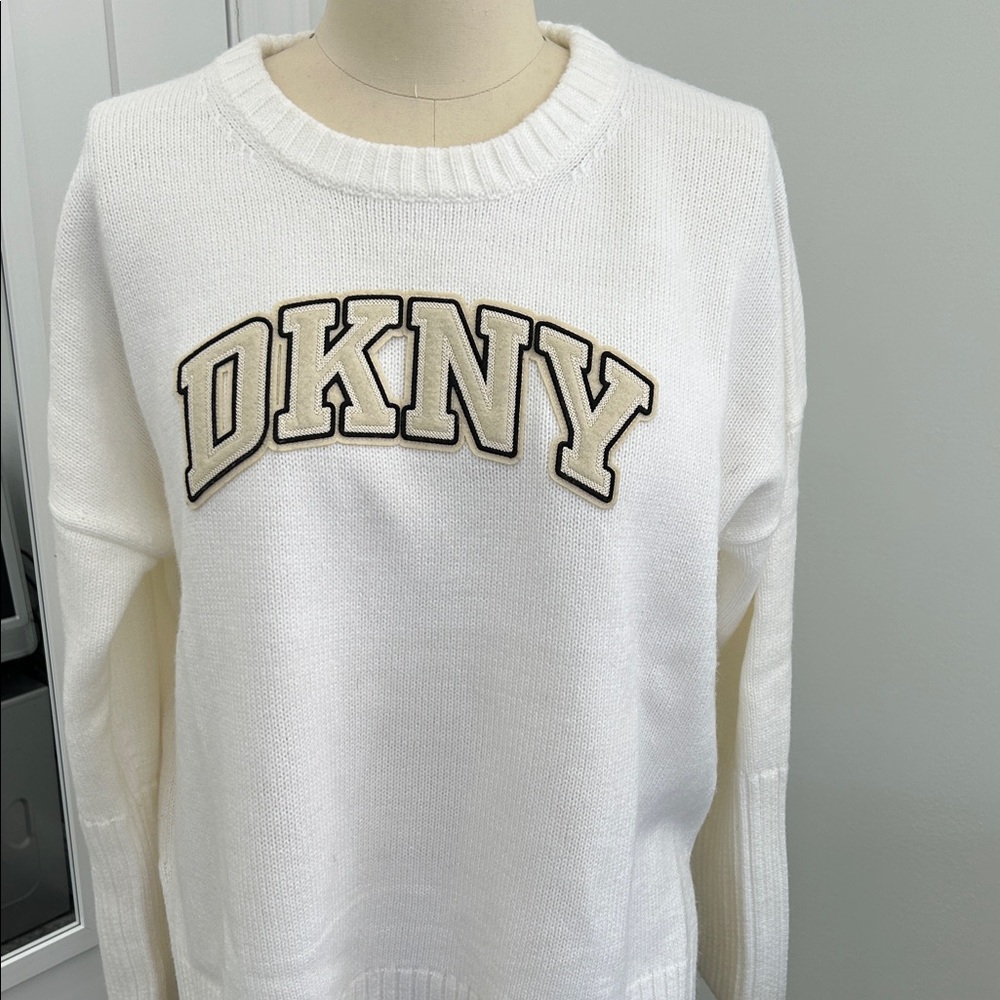 DKNY Cream Crew Neck Sweater